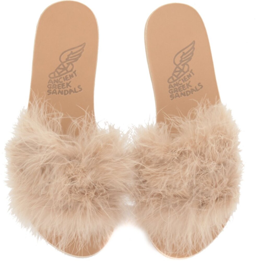ANCIENT GREEK MIA FUR SLIDES
